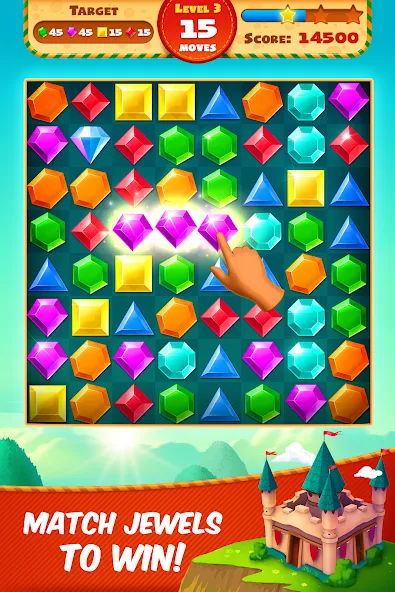Jewel Empire : Quest & Match 3 [МОД: Много денег, Монет и Все открыто] Screenshot 1