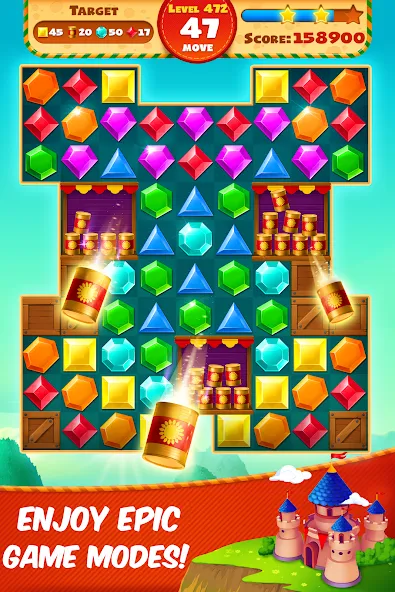 Jewel Empire : Quest & Match 3 [МОД: Много денег, Монет и Все открыто] Screenshot 5