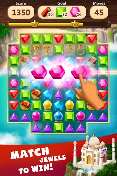 Jewels Planet - Match 3 Puzzle [МОД: Меню, Бесконечные монеты и Открытые уровни] Screenshot 1