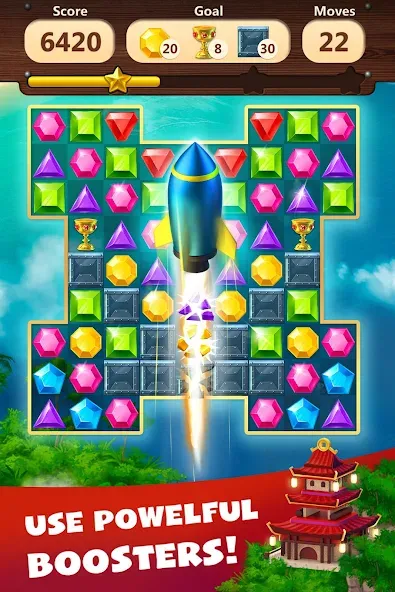 Jewels Planet - Match 3 Puzzle [МОД: Меню, Бесконечные монеты и Открытые уровни] Screenshot 4