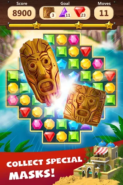 Jewels Planet - Match 3 Puzzle [МОД: Меню, Бесконечные монеты и Открытые уровни] Screenshot 5