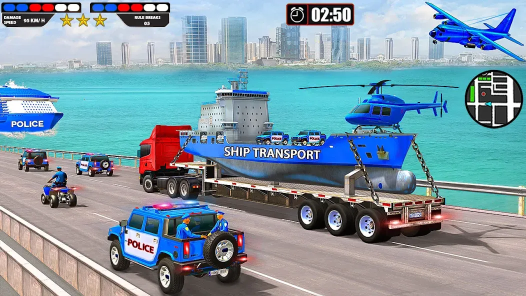 Police Car Driving: Car Games (ЮС Полис Кар Транспорт Трак) [МОД: Бесконечные деньги, Монеты и Мега MOD] Screenshot 5