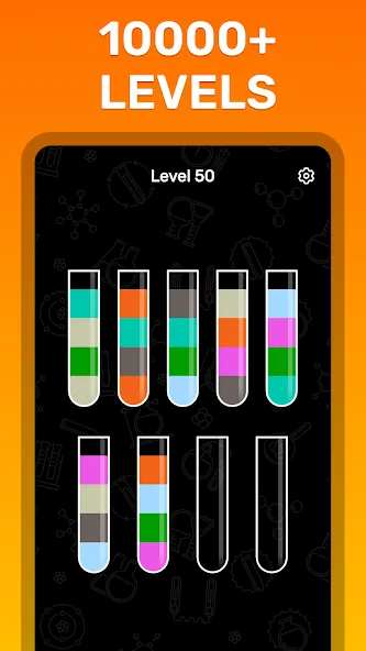 Water Sort Puzzle Color Game [МОД: Меню, Бесконечные монеты и Открытые уровни] Screenshot 5