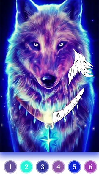 Wolf Coloring Book Color Game (Вульф Колоринг Бук Колор Гейм) [МОД: Много монет, Открытые уровни и Мега MOD] Screenshot 1