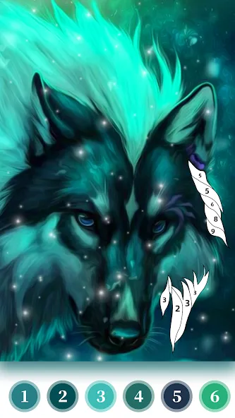 Wolf Coloring Book Color Game (Вульф Колоринг Бук Колор Гейм) [МОД: Много монет, Открытые уровни и Мега MOD] Screenshot 3