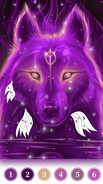 Wolf Coloring Book Color Game (Вульф Колоринг Бук Колор Гейм) [МОД: Много монет, Открытые уровни и Мега MOD] Screenshot 4