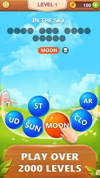 Word Bubble Puzzle - Word Game [МОД: Деньги, Монеты и Меню MOD] Screenshot 1