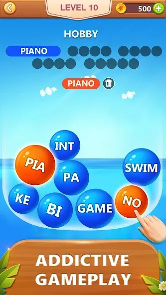 Word Bubble Puzzle - Word Game [МОД: Деньги, Монеты и Меню MOD] Screenshot 2