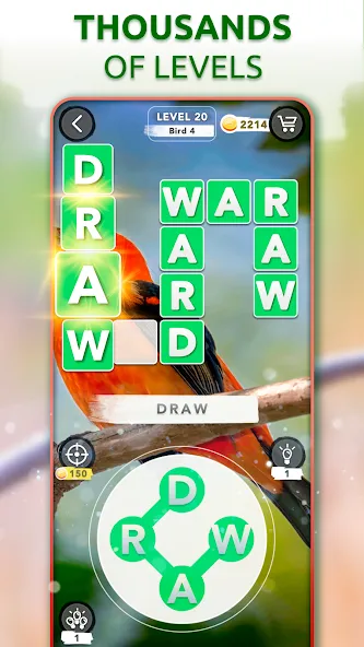 Word Connect — Words of Nature [MOD: Мод Меню/Взлом] - Скриншот 1