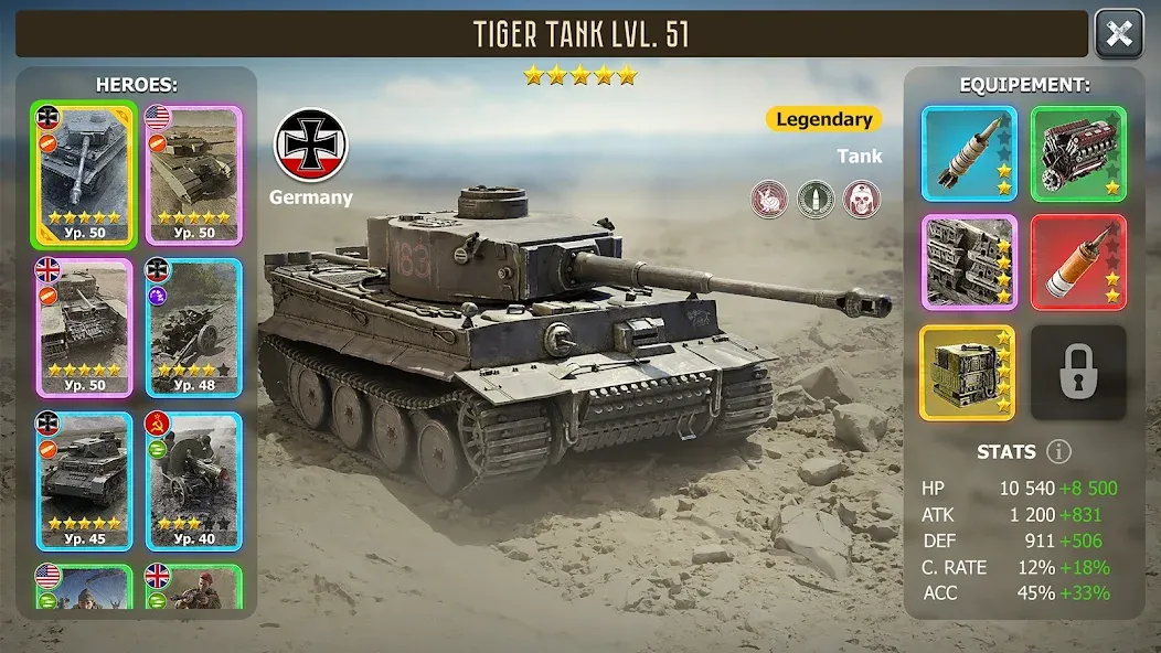 Heroes of Wars: WW2 Battles (2 (Хероэс оф Варс) [MOD: Бесконечные деньги] - Скриншот 2