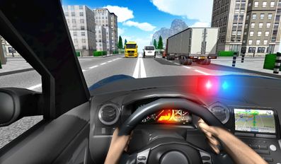   Police Driving In Car (  )  