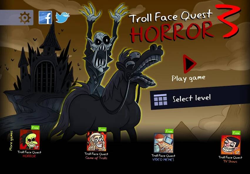 Скачать Troll Face Quest: Horror 3 (Много монет) на Андроид
