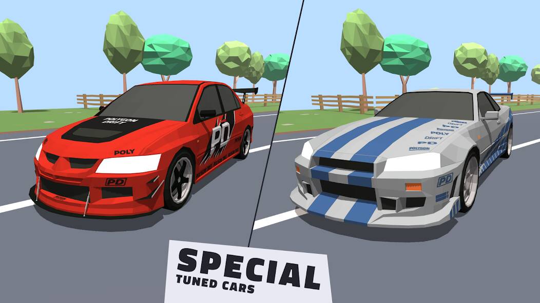 Скачать Polygon Drift: Traffic Racing (Разблокировано все) на Андроид