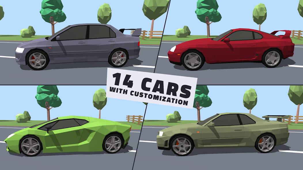 Скачать Polygon Drift: Traffic Racing (Разблокировано все) на Андроид