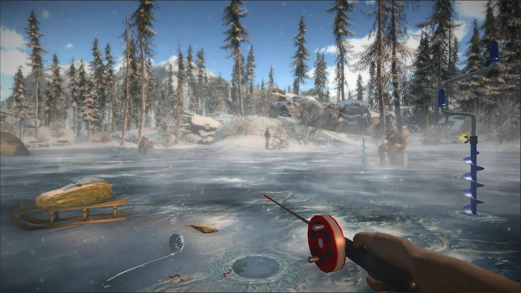 Скачать Зимняя рыбалка русская игра 3d (Разблокировано все) на Андроид