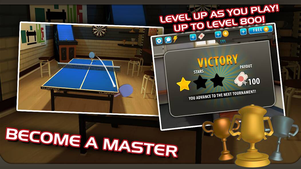 Скачать Ping Pong Masters (Много монет) на Андроид