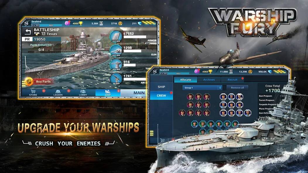 Скачать Warship Fury (Много денег) на Андроид